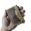 portefeuille en cuir fait main style COMPACT avec Zipper 